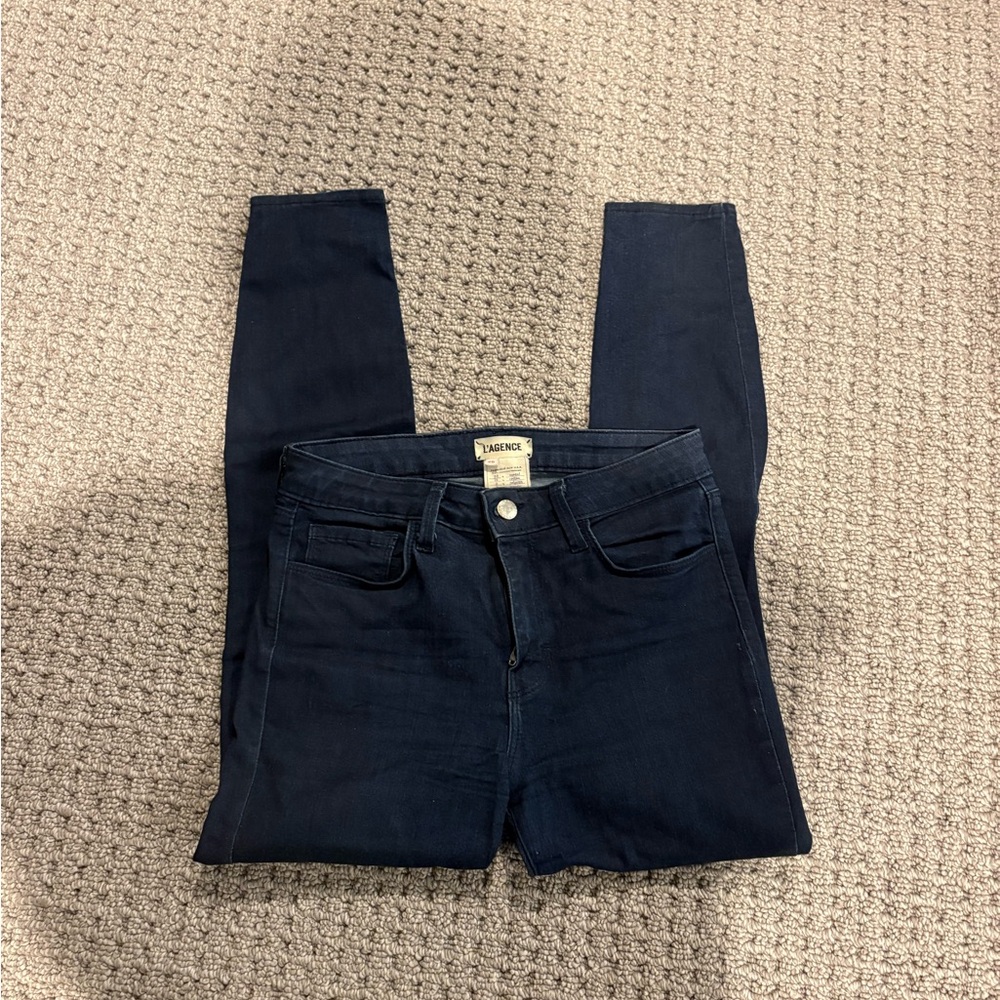 L'AGENCE Margot Skinny Jeans in Dark Navy